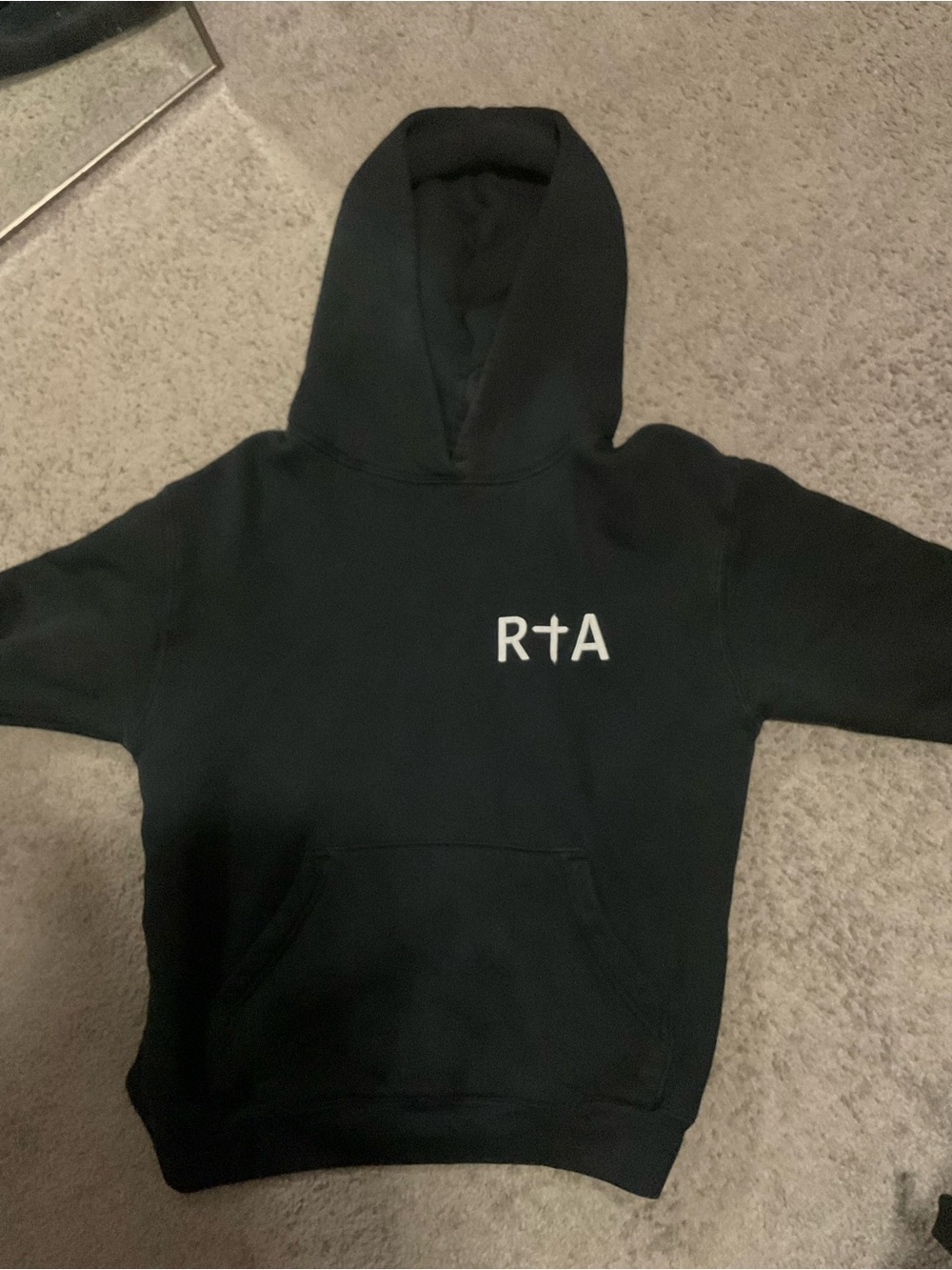 RtA Black Hoodie with White Logo